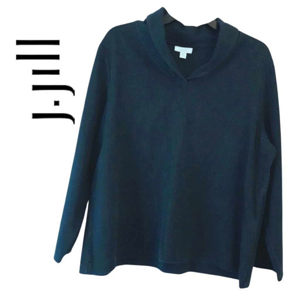 J. Jill, pureJill Shawl-Collar Long Sleeve Textured Knit Top, Green, Turquoise